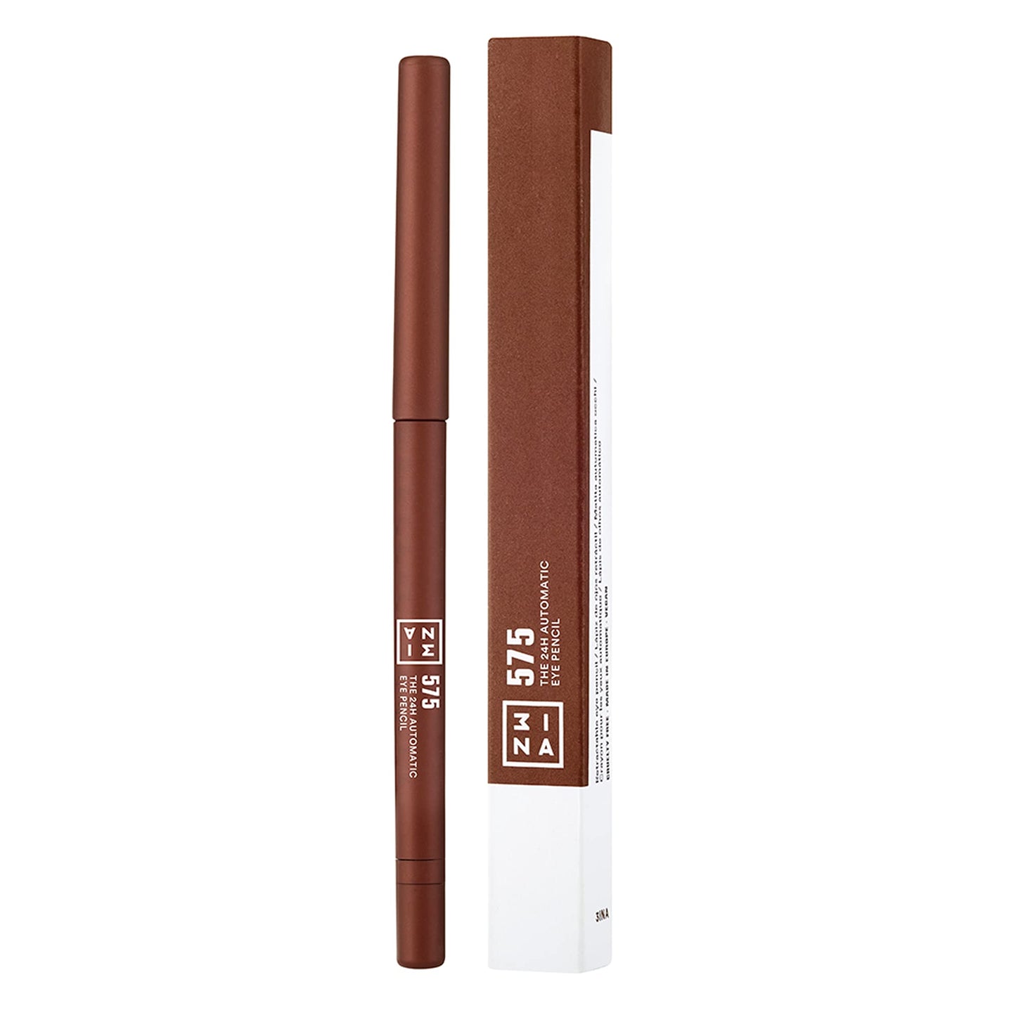 3INA MAKEUP - The 24h Automatic Eye Pencil 575 - Brown Long Lasting Eyeliner - Waterproof - Highly Pigmented Formula - Creamy Texture - Sharpener & brush - Precise Tip - Vegan - Cruelty Free