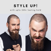 Prophet and Tools | Level 3 Strong Hold Wax for Beard & Hair - Great to Shape, Style and Control - Holds for up to 24hrs and Easily Washes Out - Moustache Styling Stick Included
