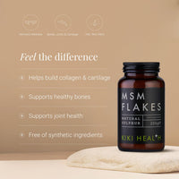 KIKI HEALTH KIKI Health Natural MSM Flakes Minerals Supplements - Pure Natural Sulphur for Joints, Skin, Hair & Nails - Gluten-Free & Allergen-Free MSM Supplements - No Additives Easy Formulation 200g