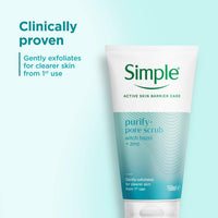 Radox Simple Daily Pore Polish Face Scrub (150ml) - Clear Skin Facial Polish & Vegan Pore Minimiser, Thyme Zinc Face Wash and Gentle Blackhead Scrub