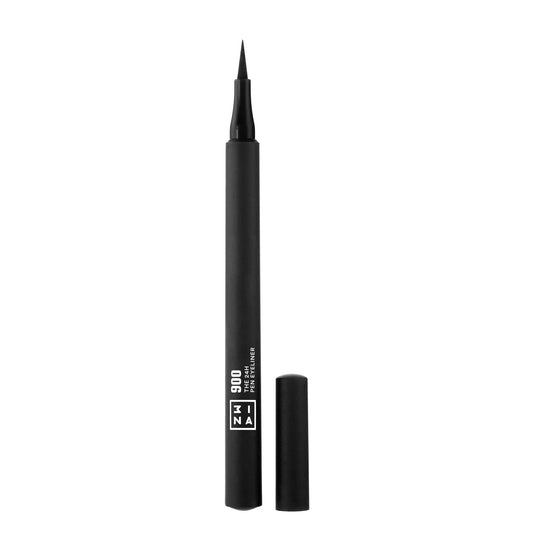 3INA MAKEUP - The 24h Pen Eyeliner 900 - Black Eyeliner 24h Longwear Smudge-Proof Formula for Sensitive Eyes - Ultra Precise Felt Tip Matte Liner - Bold Pigmentation - Vegan - Cruelty Free