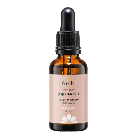 Fushi Organic Jojoba Oil 30ml Best for Skin Cleansing, Dry Skin & Dry Hair Fresh-Pressed Rich in Vitamin E Hypoallergenic Oil Ethical & Vegan Society Approved Manufactured in the UK