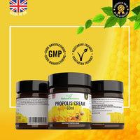 Natural Answers Bee Propolis Cream 60ml - Moisturising Natural Propolis Balm Ointment Remedy for Dry Skin, Cold Sores and Spots - UK Manufactured