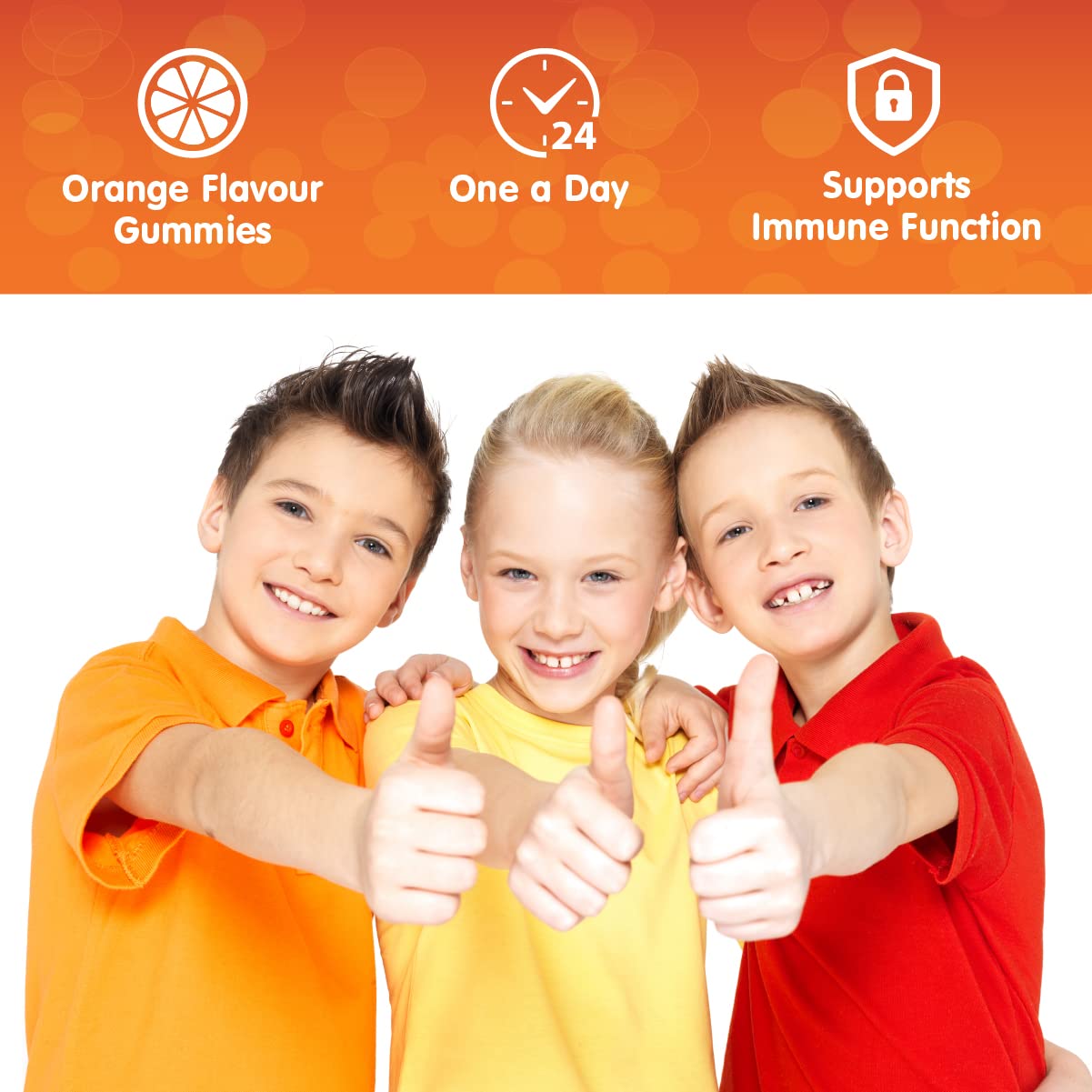 Kids Vitamin D Gummies by Sunshine Nutrition - Vitamin D3 400IU Orange Flavour Gummy (180 Count)