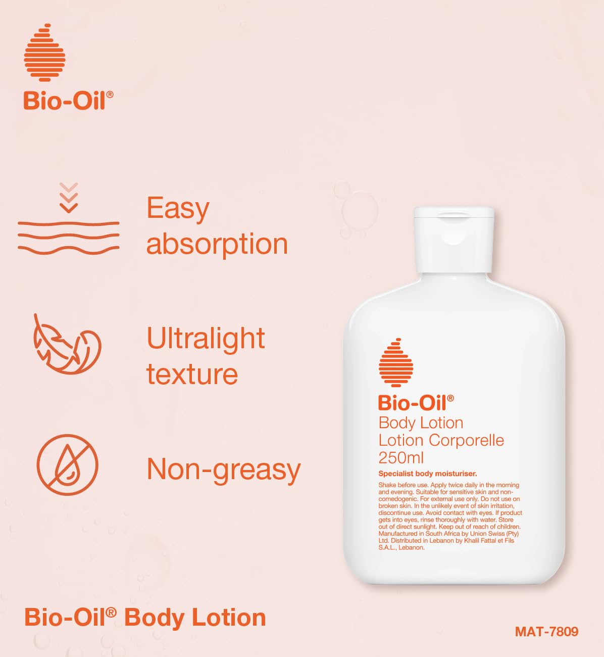 Bio-Oil Body Lotion for Dry Skin, Ultralight and Non-Greasy, 175ml