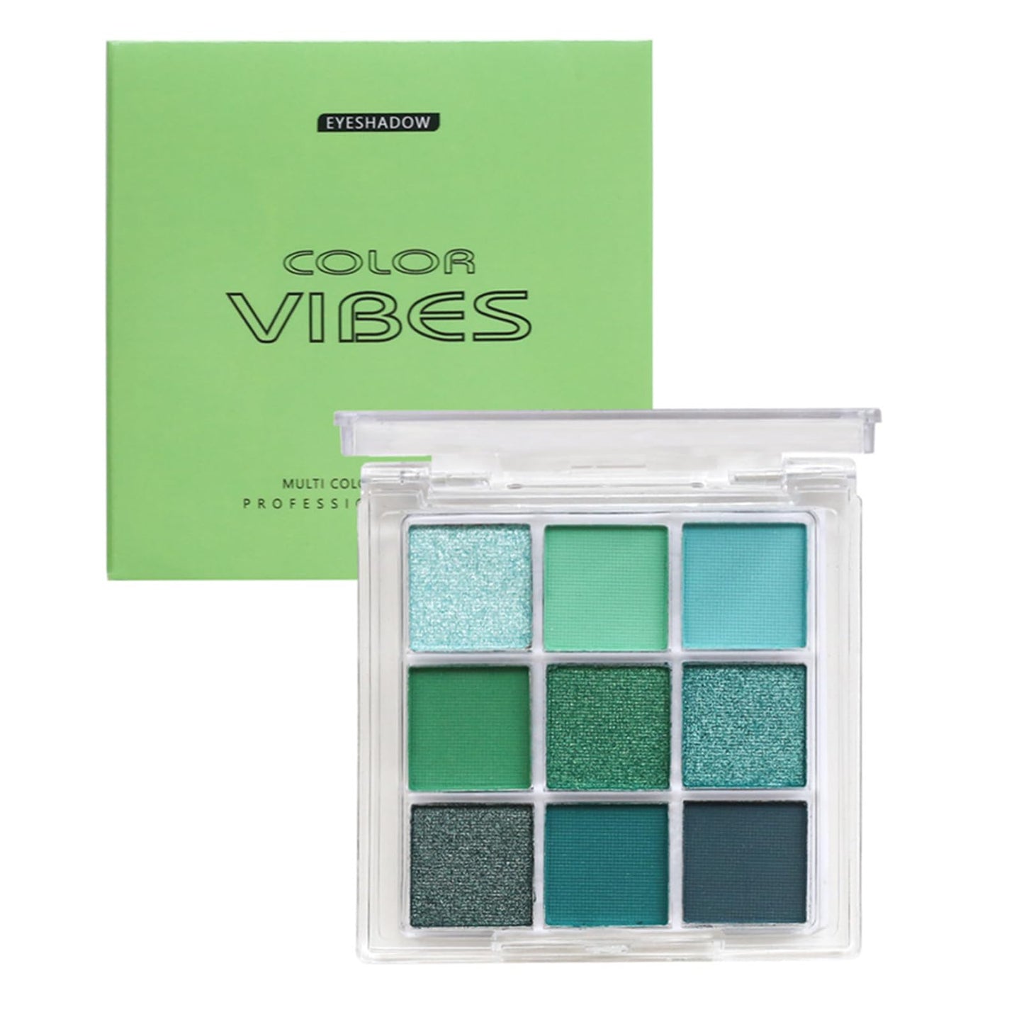SHEBEEDO Green Eyeshadow Palette, Green Glitter Eyeshadow, Forest Emerald Green Christmas Makeup Palette, 9 Eyeshadow Shades, Waterproof Long Lasting, Mixable Pressed Pigmented Eyeshadows, Gift for Women
