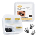 Higu clace HG Lash Extensions, 100pcs Cluster Eyelash Extensions, D Curl, mix 10-16mm, Thin Stem Lash Clusters, Soft and light Lashes, Reusable Makeup for Self-application, DIY at home (HHX07 Mix10-16mm)