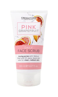 Creightons Pink Grapefruit Daily Face Scrub (150ml) - Unclog pores with Walnut Shell and lift away dead skin cells for clear, radiant skin. Dermatologically tested.