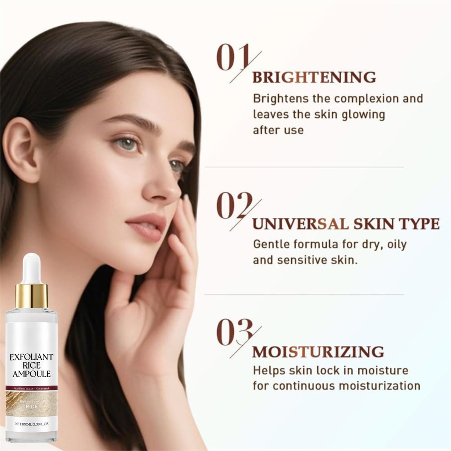 SHEBEEDO 100ML Peel Shot Glow Rice Ampoule, Face Scrub Exfoliator Pore Minimizer for Face, Facial Scrub Exfoliator for Radiant Skin, Lotion for Brightening Exfoliating Moisturizing, Daily Skin Glow Enhancer