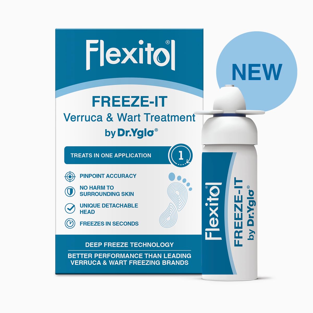 Flexitol Freeze-It Verruca and Wart Treatment, 50ml - Treats Verrucas and Warts with Deep Freeze Technology, Contains 15 Applications per Pack, Fast-Acting Solution for Quick and Effective Relief