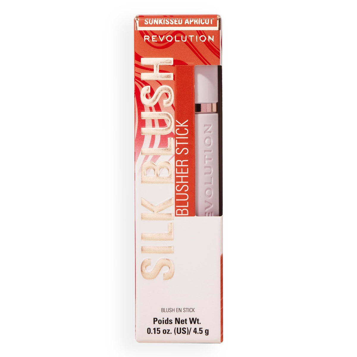 Revolution Beauty London Revolution, Skin Silk Marble Blush Stick, Buildable Colour for Cheek, Eye, & Lip, Cream-to-Powder Formula, Vegan & Cruelty-Free, Sunkissed Apricot, 4.5g