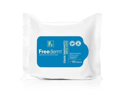 FREEDERM Freederm Fragrance Free Deep Pore Face Cleansing Wipes for Spot Prone Skin, Fights Spot Causing Bacteria, Biodegradable, 25-count