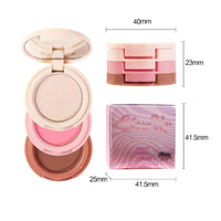 Joyeee 2Pcs Face Makeup Palette, 3 In 1 Blush Highlighter Contour Palette Pressed Powder, Blendable, Buildable, Travel Friendly, Multi-functional Face Beauty Combination for Shaping & Glowing Effect#1
