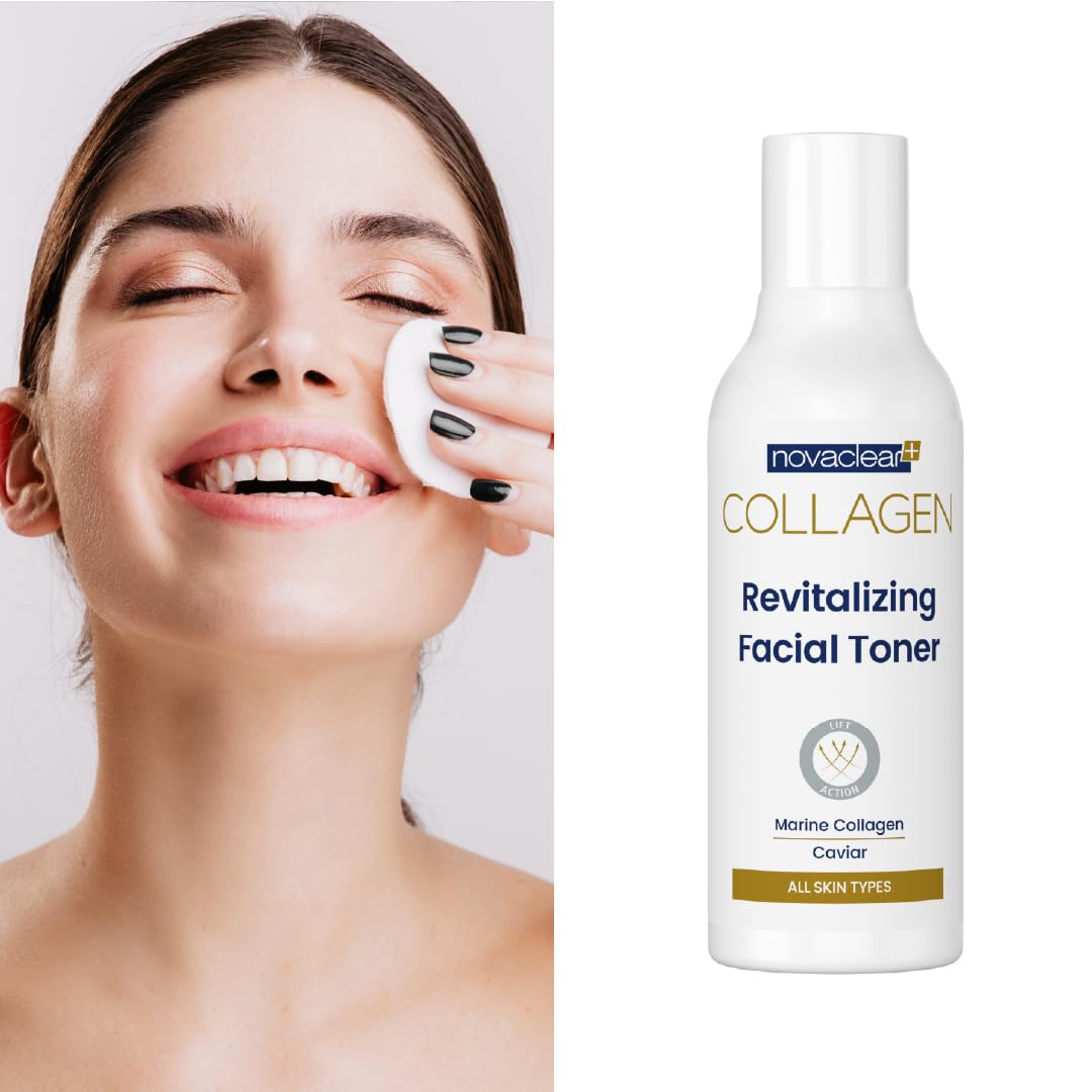 Novaclear NovaClear Collagen REVITALIZING Facial Toner - Active Gold, Marine Collagen and Caviar Infused Toner for Moisturized and Rejuvenated Skin