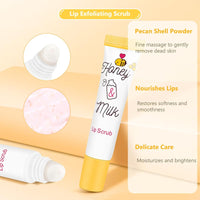 HAORQEE 4PCS Lip Care Set - Lip Mask Lip Balm Lip Scrub Lip Oil, Honeybalm Sleeping Mask Lip Scrub Exfoliator Lip Repair Sets, Moisturizing Hydrating Reduce Lip Lines Lip Balm Set for Dry Peeling Cracked Lips