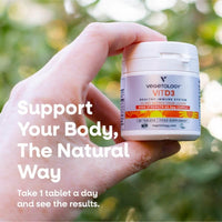 Vegetology Vegan Vitamin D3 2500iu Chewable Tablets - Vegan and Vegetarian Society Registered Vitamin D - 60 Days Supply