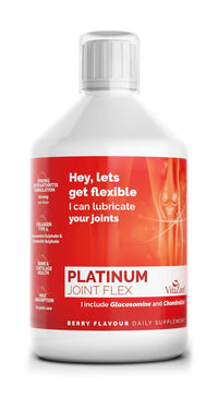 VitaZam Glucosamine and Chondroitin High Strength Platinum Joint Flex 500 ml Liquid MSM, Chondroitin Sulphates with Strong Osteoarthritis Formulation for Bones and Joint Health, Berry Flavour
