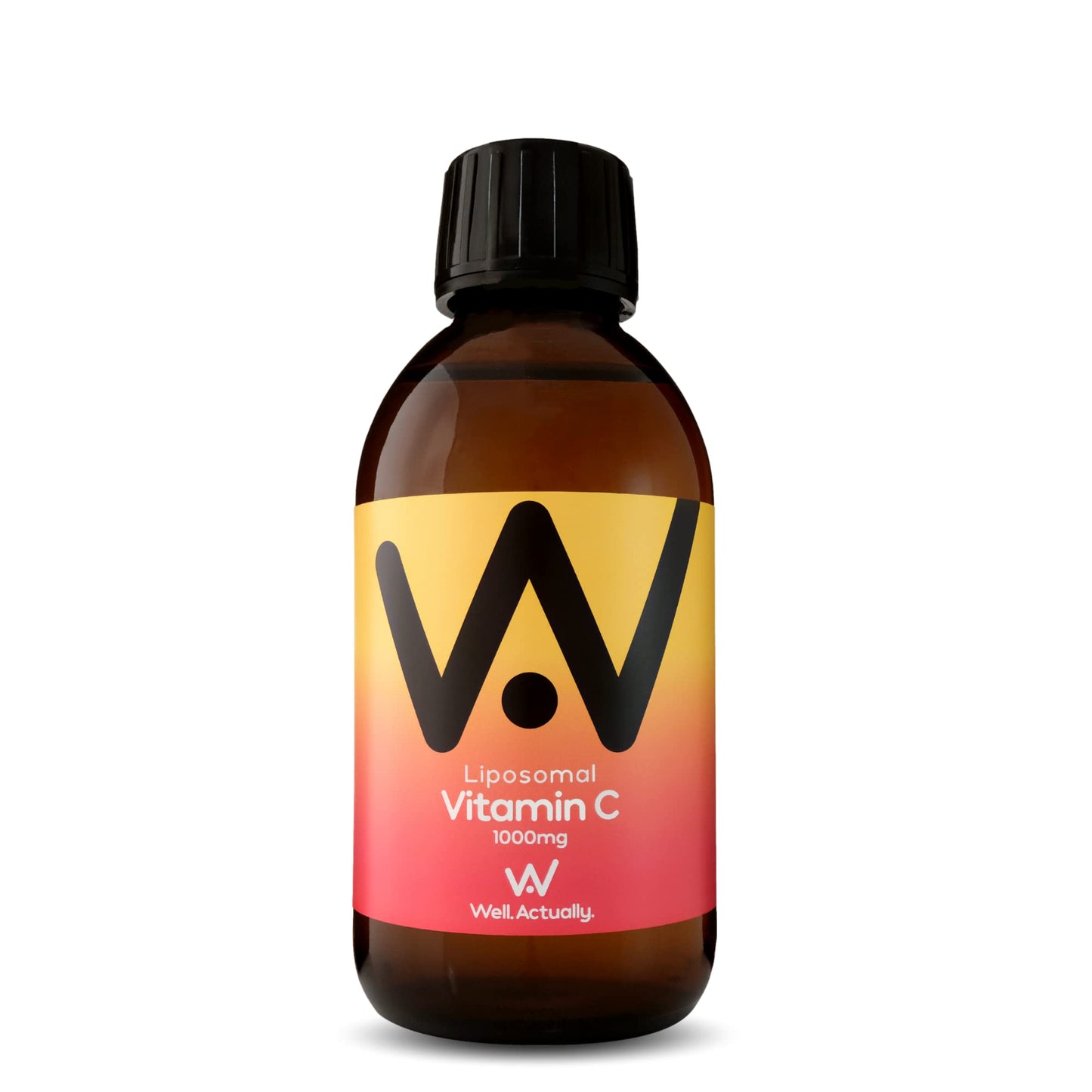 WELL ACTUALLY Liposomal Vitamin C 1000mg - High Bioavailability Powerful Liquid Vitamin C Supplement - Supports Immunity, Skin, Brain, Joints, Energy - Vegan (150ml - 30 Servings)