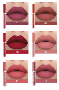 HQDA 6 Pcs Matte Liquid Lipstick Set Nude Lip Gloss Non-Stick Cup Not Fade Waterproof Long Lasting Lip Sticks Gift For Make Up Women (Set C)