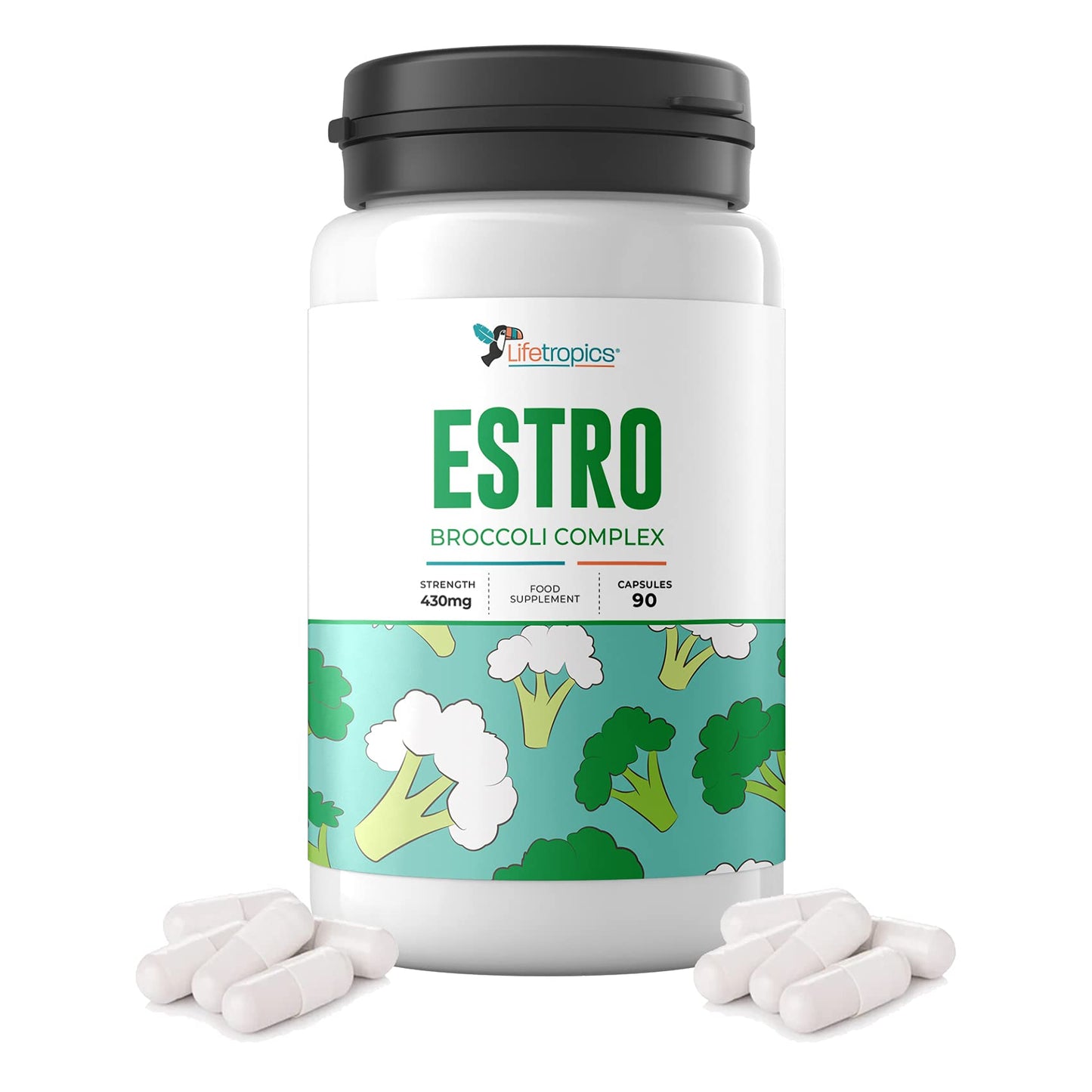 Lifetropics Estro Broccoli Complex | Broccoli Powered Estrogen Blocker | with Broccoli, Calcium D Glucarate | Natural Food Supplement | 90 Vegecapsules
