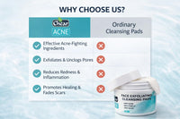 CHEAR ACNE Chear Acne Exfoliating Cleansing Pads 55 Pads – Salicylic Acid, Niacinamide & Hyaluronic Acid Face Pads with Witch Hazel, Pore Clearing Wipes for Acne, Oily Skin & Blackheads