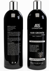 APS Livingstone Hair Growth & Anti-hair fall Shampoo with Caffiene, Biotin, and Argan Oil- Silicon & Paraban Free-Treatment for Women's and Men's Advanced Hair Thinning-Purely Vegan
