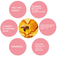 ExcellaElite Honeybalm Lip Balm, Honey Balm Uk lips, Honey lip Balm - Premium 4 PCS Set Honey & Strawberry Lip Balm with Exfoliating & Hydrating Properties - Honey Pot Lip Balm for Dry, Cracked & Chapped Lips