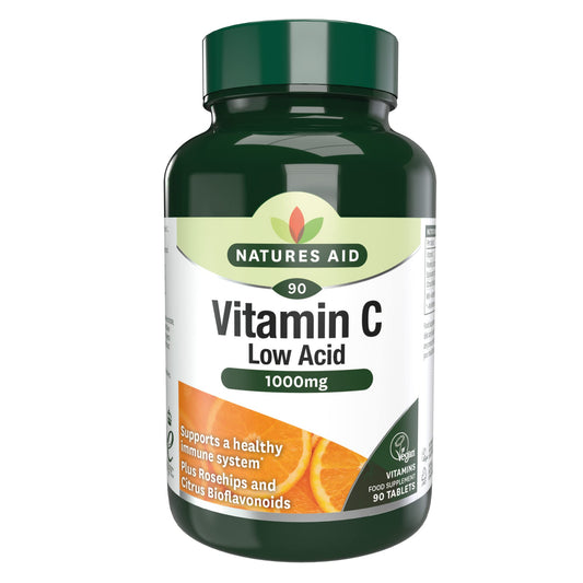 Natures Aid Vitamin C Low Acid Tablets 1000mg Pack of 90