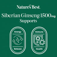 NATURE'S BEST Nature's Best Siberian Ginseng 1500mg - Highly Researched Adaptogen - UK Made - 60 Tablets (2 Months' Supply)
