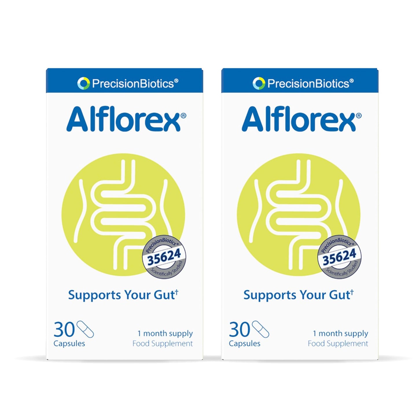 Alflorex Original – Daily Gut Health Probiotics - Contains Bifidobacterium Longum Bacterial Culture Strain 35624 – No Refrigeration Required - 60 Capsules
