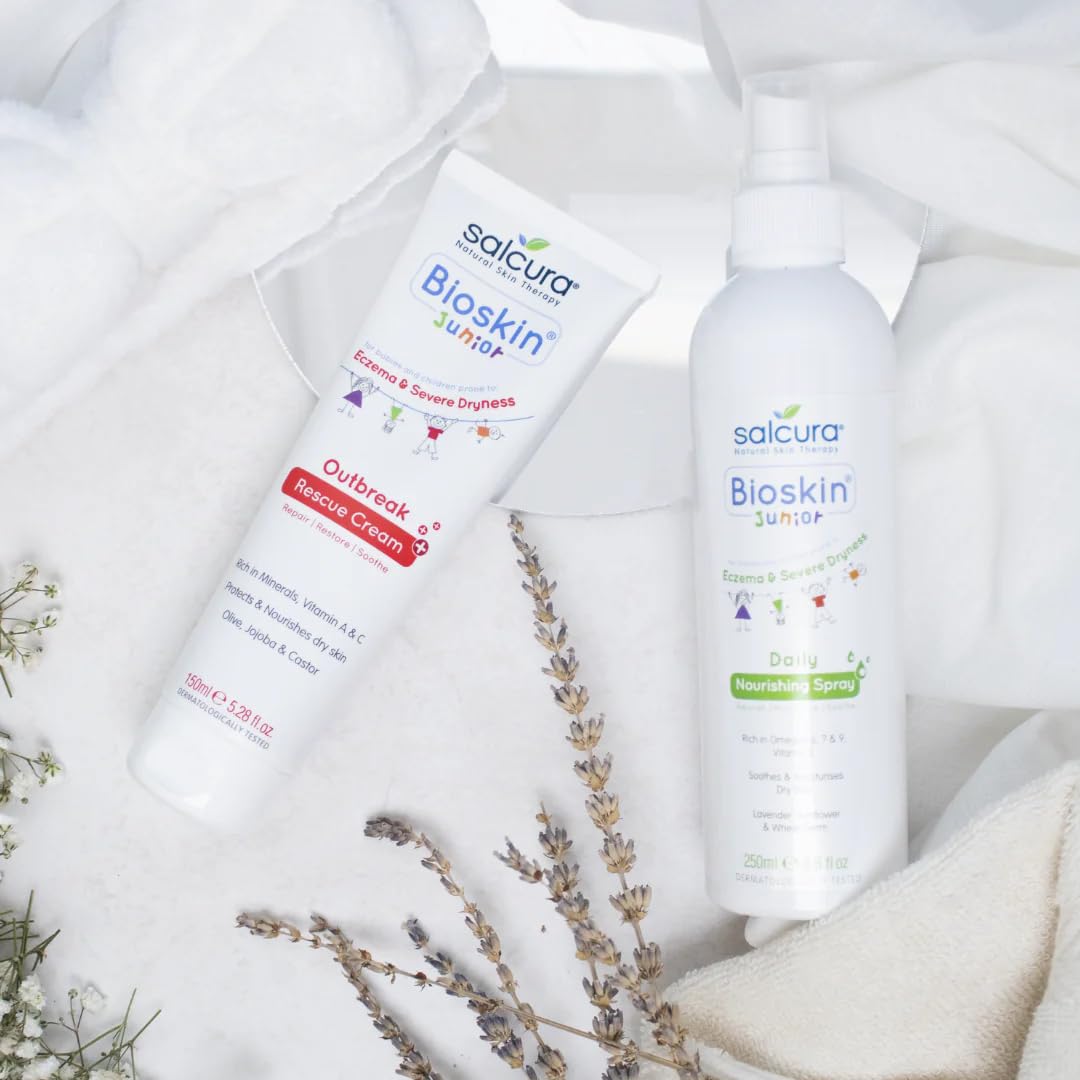 Salcura Natural Skin Therapy, Bioskin Junior Outbreak Rescue Cream, Packed With Natural Ingredients, Soothes Irritation, Nourish & Sooth Dryness & Flakiness, Supports The Skin Back To Health 50ml