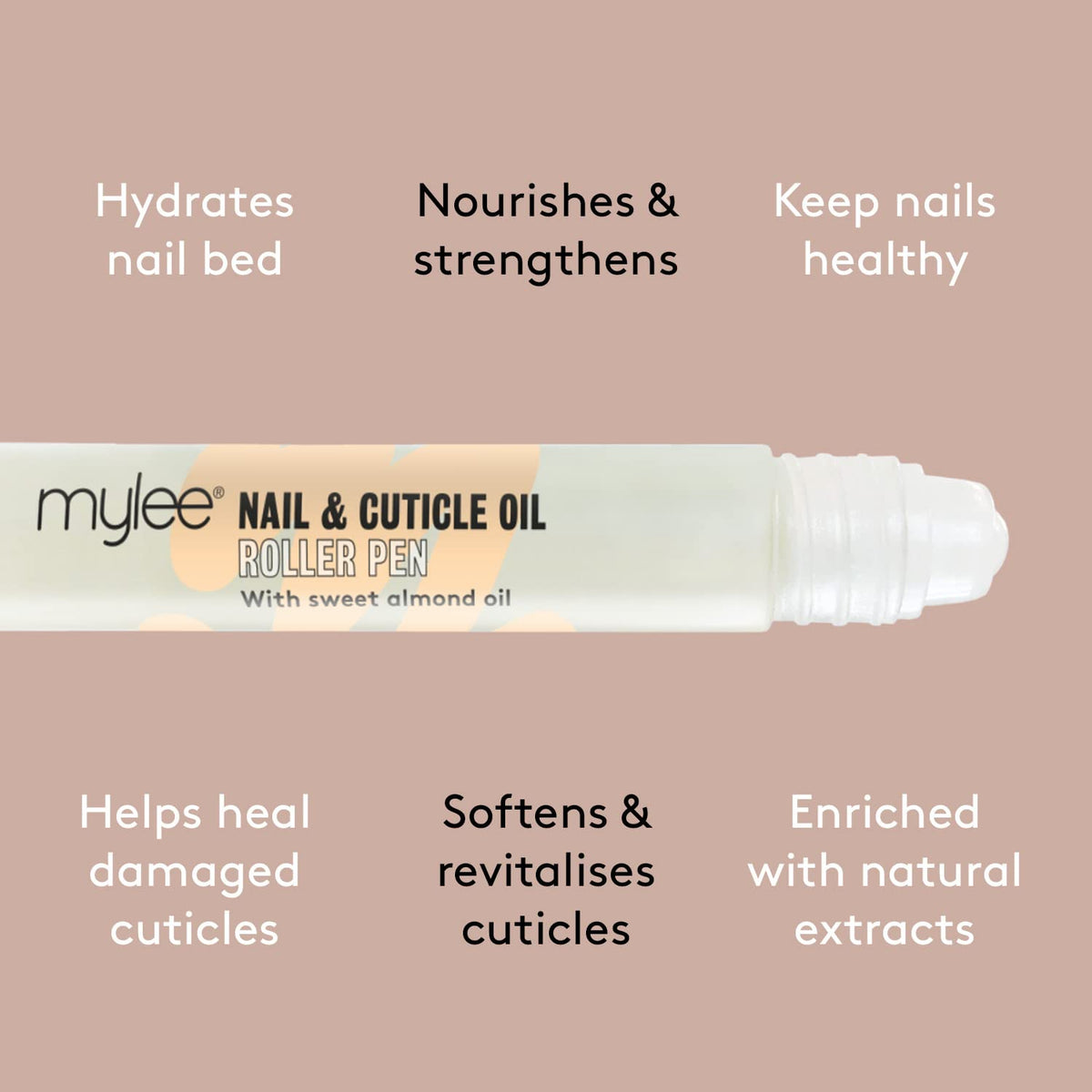 MYLEE Mylee Nail & Cuticle Oil Rollerball Pen 10ml – Deeply Hydrating & Moisturising, Nourish & Condition, Non-Greasy Formula, Leaves No Sticky Residue, Enriched with natural extracts and vegetable oils