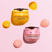 TUHOWEWZ Honey+Strawberry Balm Lip Mask Set, Moisturizing Lip Care With Natural Oils for Day & Night, Repair Honey Bee Lips Balm Reduce Lip Lines & Wrinkle