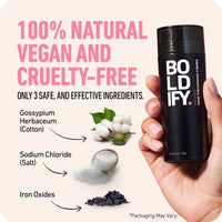 Boldify BOLDIFY Hair Fibres for Thinning Hair (GREY) - 56g Bottle - Undetectable & Natural Hair Filler Instantly Conceals Hair Loss - Hair Powder Thickener, Topper for Fine Hair for Women & Men