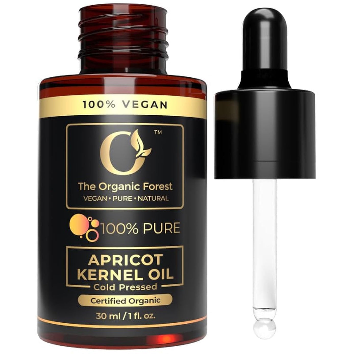 The Organic Forest – VEGAN . PURE . NATURAL USDA Organic Apricot Kernel Oil - Cold-Pressed, Natural for Skin & Hair - Ideal Massage & Scalp Moisturizer - Pure Apricot Seed Oil, 1 fl. Oz