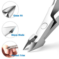 FERYES Cuticle Clipper Professional Manicure and Pedicure Cuticle Remover Tools, Medical Grade Stainless Steel, 5mm Jaw- 1 Piece (Silver)