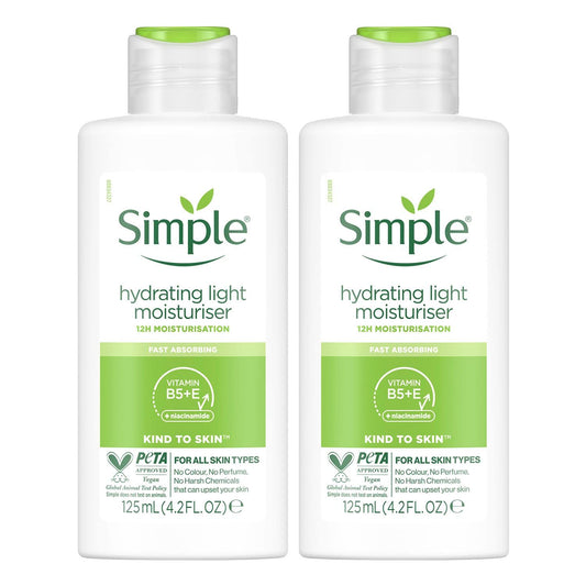 Simple Kind to Skin Hydrating Light Moisturiser, 12h Moisturisation - Pack of 2