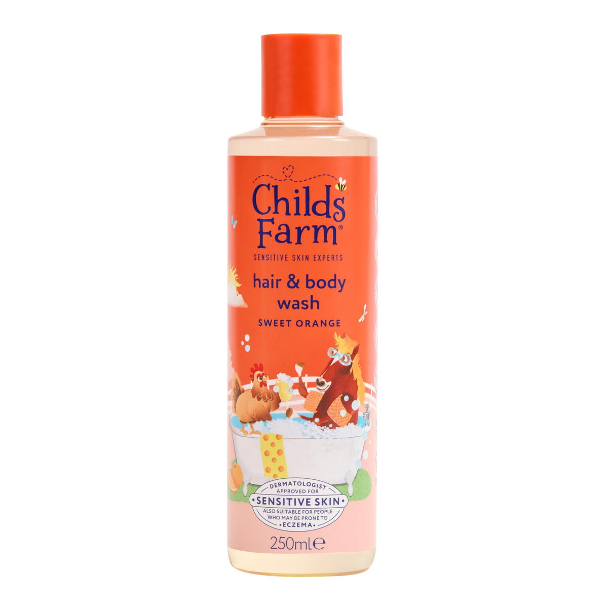 Childs Farm Kids Hair & Body Wash, Sweet Orange | Tear-free, Gently Cleanses | Suitable for Dry, Sensitive Skin, 250ml
