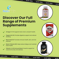 NutriVolv Aloe Vera 10,000mg - 120 Tablets | Natural Skincare, Colon Cleanse & Digestion Support | Detox & Immune Boosting Supplement | High Strength Aloe Vera Extract