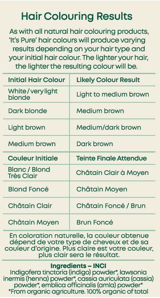 It's Pure Organic Herbal Hair Dye in Dark Brown 110g