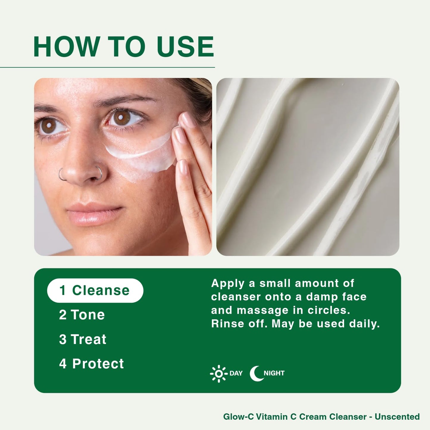 facetheory Glow-C Vitamin C Cream Cleanser - 2% Vitamin C and Sweet Almond Oil, Mandarin Scented, Gentle Daily Face Cleanser for All Skin Types - Helps Brightens Dull Skin and Hydrates, 150ml