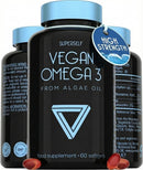 SuperSelf Vegan Omega-3 Capsules - High Strength DHA from Algae Oil - Easy to Swallow