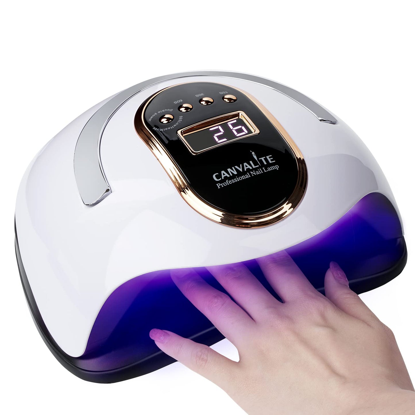 CANVALITE Canvalite UV Nail Lamp 168W Faster Gel Nail Lamp Professional Nail Dryer with Automatic Sensor /4 Timer Settings/LCD Display for Gel Nails Polish Starter Nail Art Tools for Home Salon