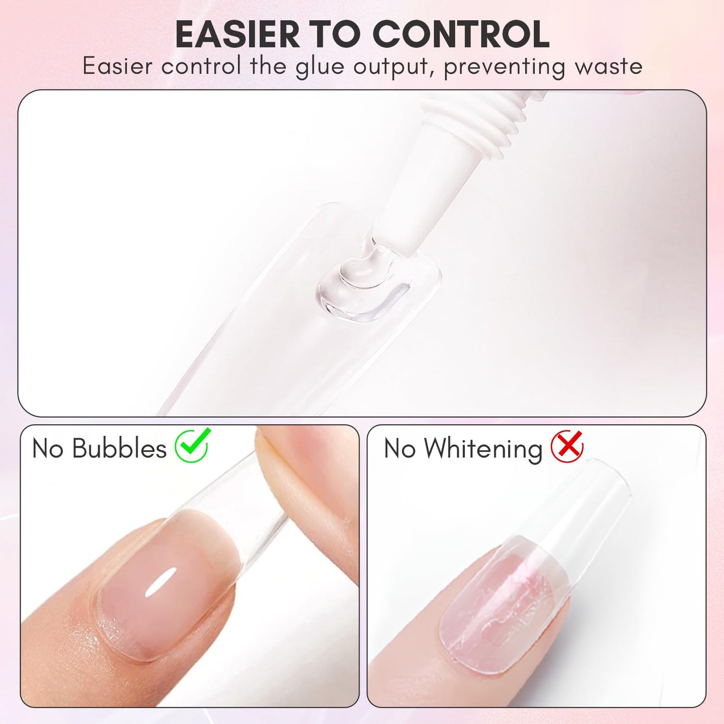 Makartt Nail Glue Gel for Press On Nails, Extra Strong 3 in 1 Solid Nail Glue for False Nail Tips, Long-Lasting 3D Gel for Acrylic Decoration, Curing Required,30 ML
