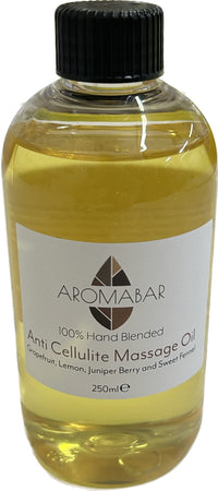 Aromabar Anti Cellulite Massage Oil 250ml Pump Dispenser with Grapefruit Lemon Juniper Fennel Pure Essential Oils