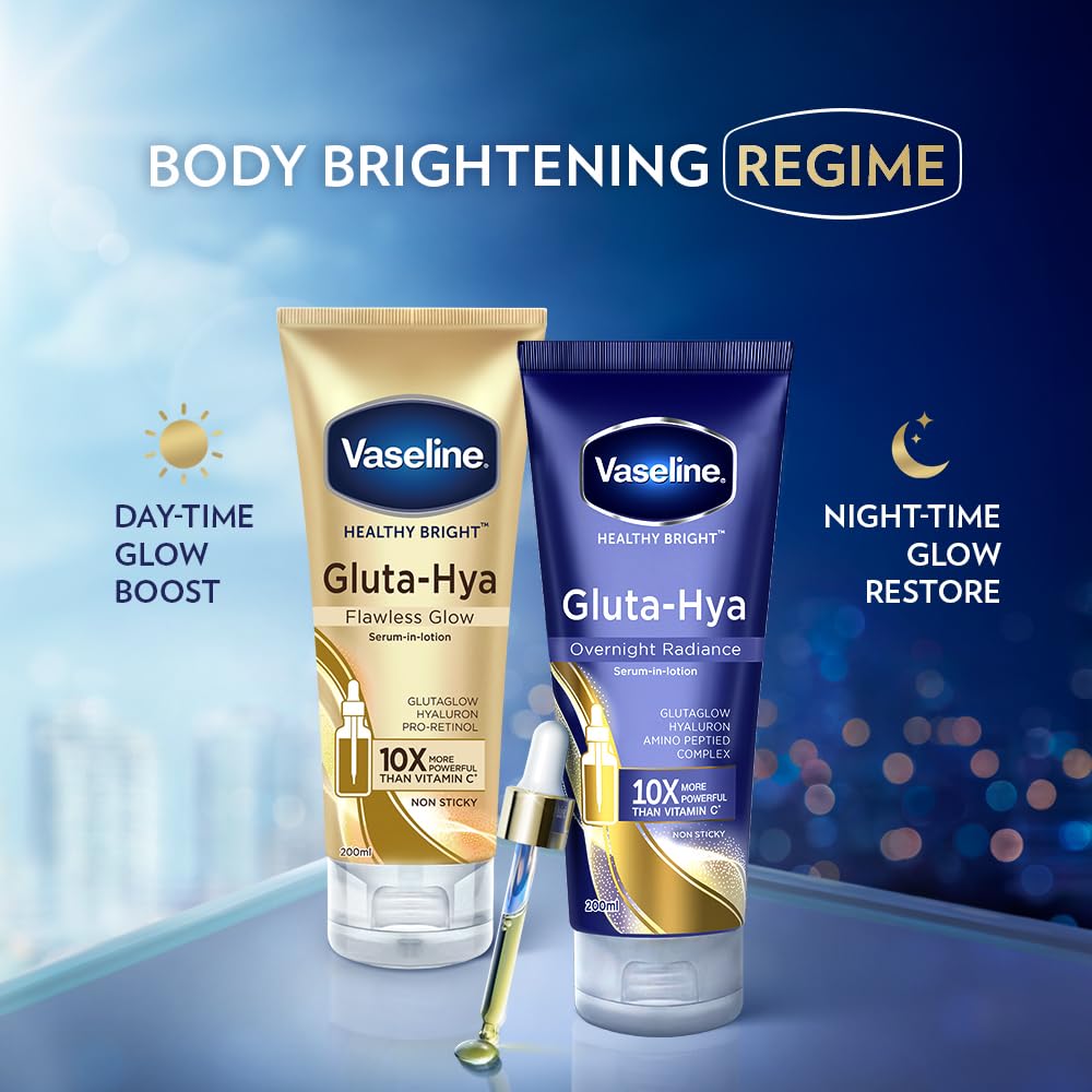 Vaseline Gluta-Hya Overnight Radiance Lotion, Face & Body, 200ml