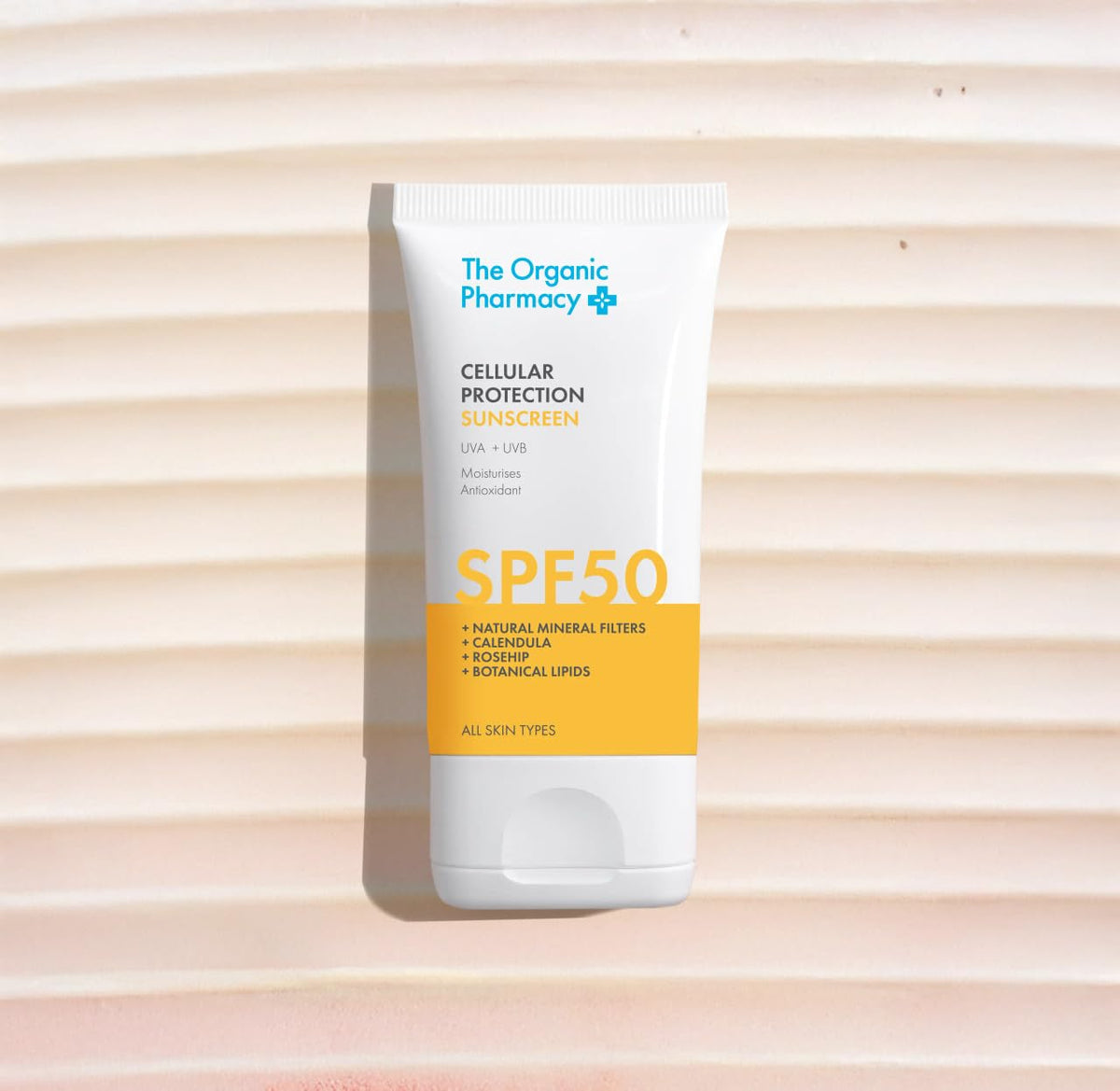 The Organic Pharmacy Cellular Protection Sunscreen SPF 50, 40ml - Broad Spectrum Protection, Moisturise, With Natural Mineral Filters, Calendula, Rosehip, Organic 17.6%, Natural 83.1%