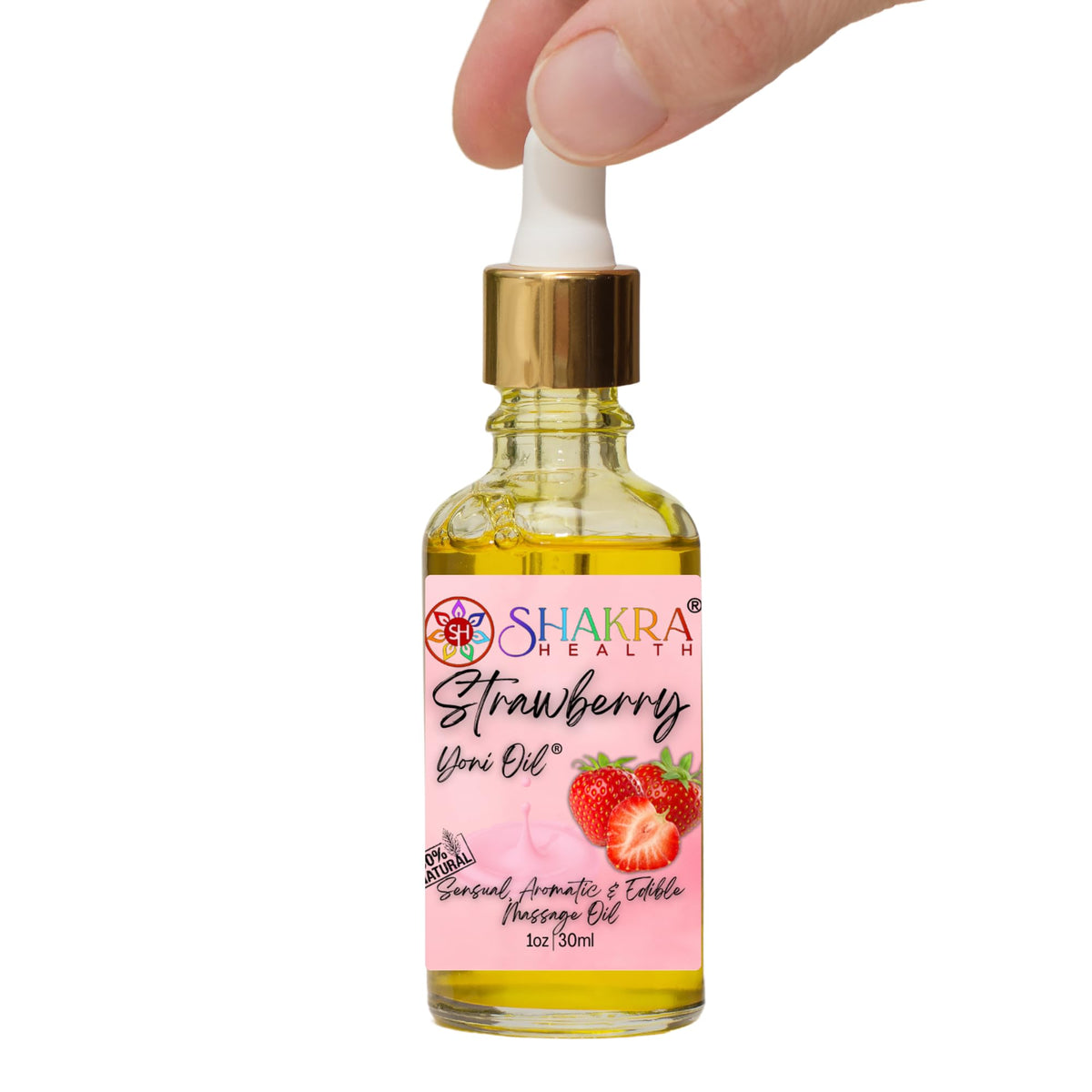 SH SHAKRA HEALTH Yoni Oil Strawberry 30ml Body Massage Oil. Balance PH, Unisex Flavour, Smell, Freshen Skin, Hygiene, Scent, Taste & Moisturise *Organic Vegan*