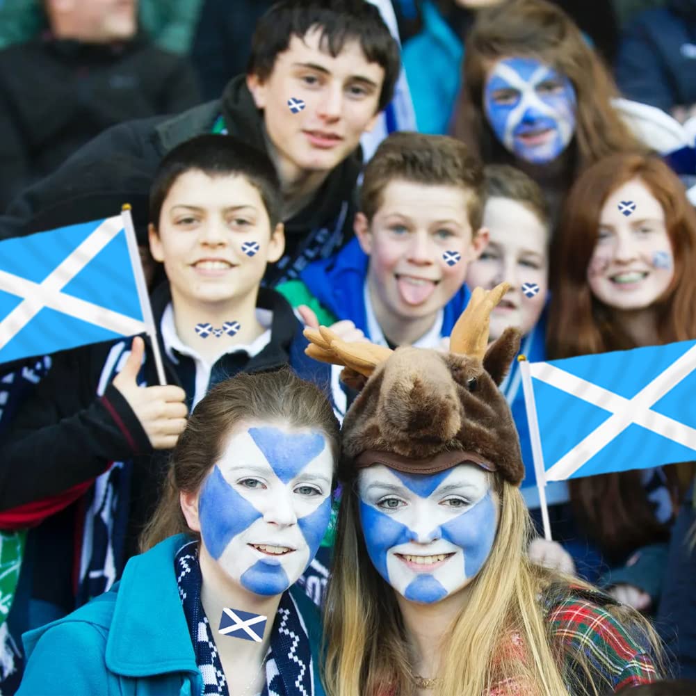Kelamayi Scotland Flag Temporary Tattoos,10 Sheets National Flag Face Tattoo Stickers for World Cup European Cup International Competitions