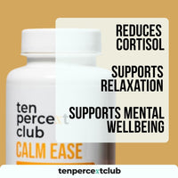 Ashwagandha Capsules - Calm Ease by Ten Percent Club | 90 x 500mg Capsules for Mental Clarity and Focus | Ashwagandha High Strength 500mg Adaptogen & Cortisol Reducing Supplements